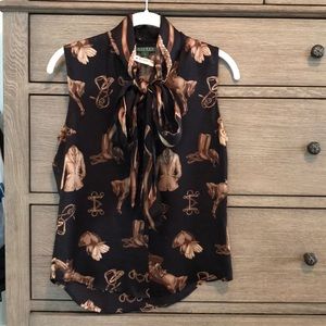 Lauren Ralph Lauren equestrian sleeveless blouse